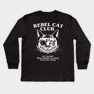 Rebel Cat Pirates Kids Long Sleeve T-Shirt